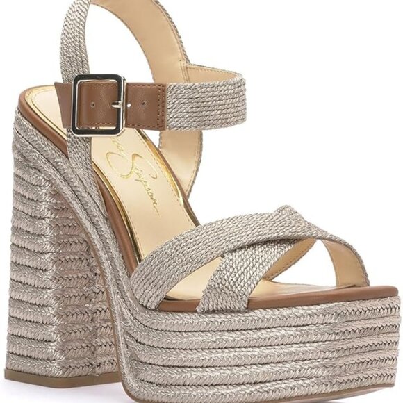 Jessica Simpson Womens Brycen Woven Ankle Strap Platform Sandals - Picture 1 of 9